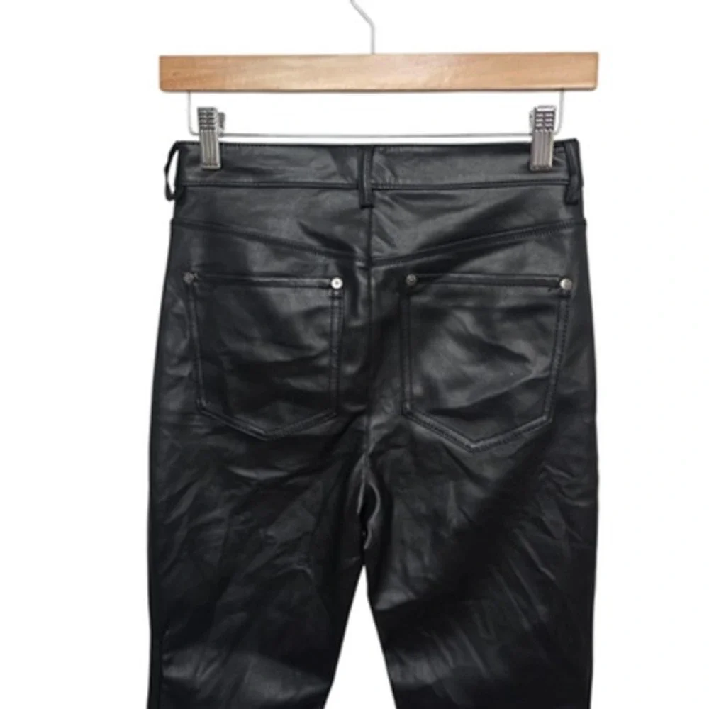 Free People Pants Womens 27 Black‎ Faux Leather Coated Skinny Jeans OB831109
